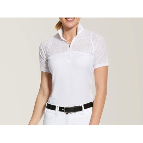 Ariat Pro Series Airway Show Short White Women's 1/4 zip Small Horse Equestrian - Picture 3 of 10